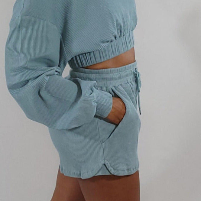 Calm N' Glam Shorts (Baby Blue)