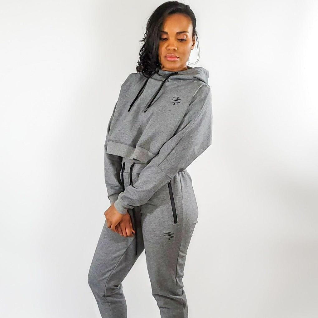 Crop Hoodie (Grey)