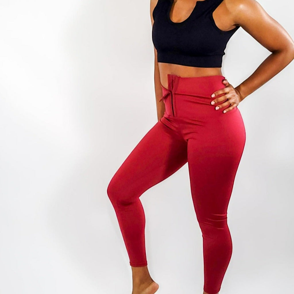 Waist Shero Leggings (Dark Red)