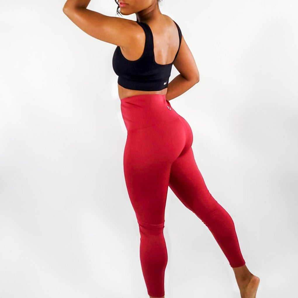 Waist Shero Leggings (Dark Red)