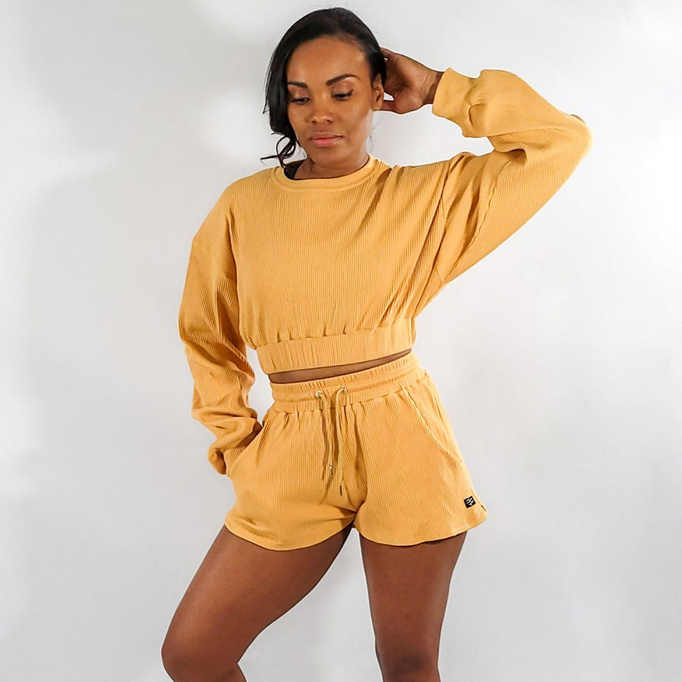 Calm N' Glam Crop Sweater (Honey)