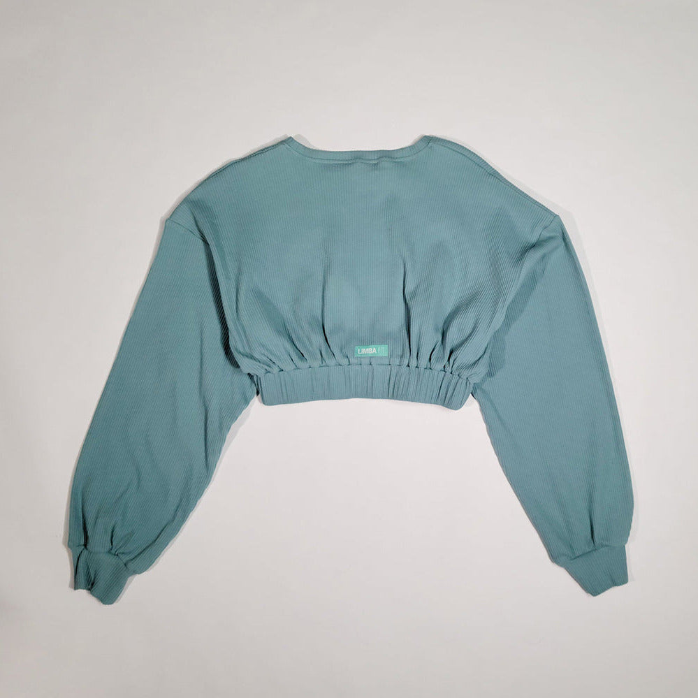 Calm N' Glam Crop Sweater (Baby Blue)