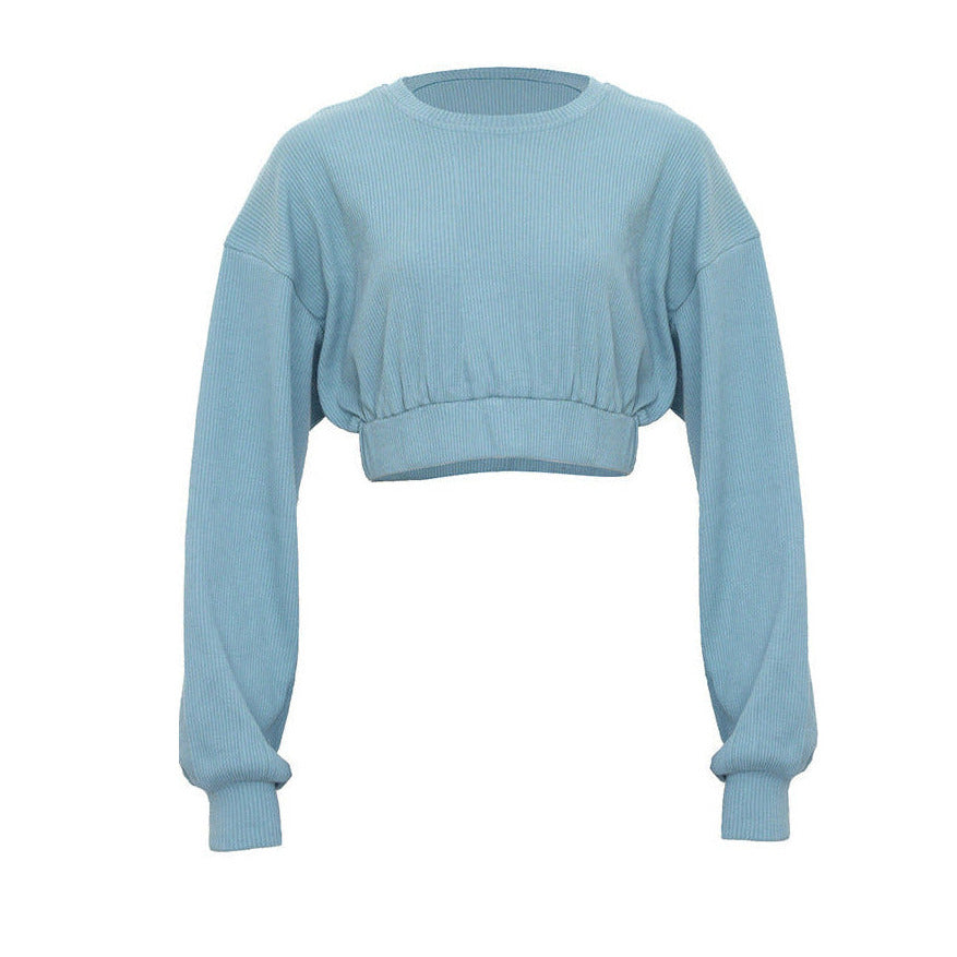 Calm N' Glam Crop Sweater (Baby Blue)